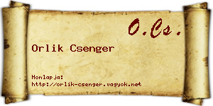 Orlik Csenger névjegykártya